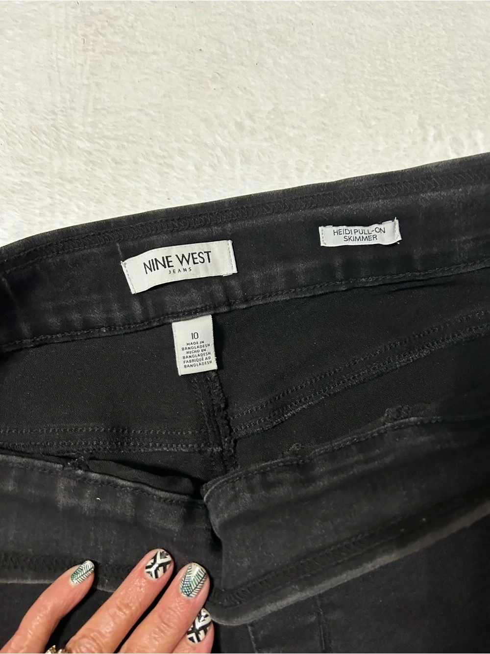 Nine West Black Cropped Stretch Bermuda Jean Shorts